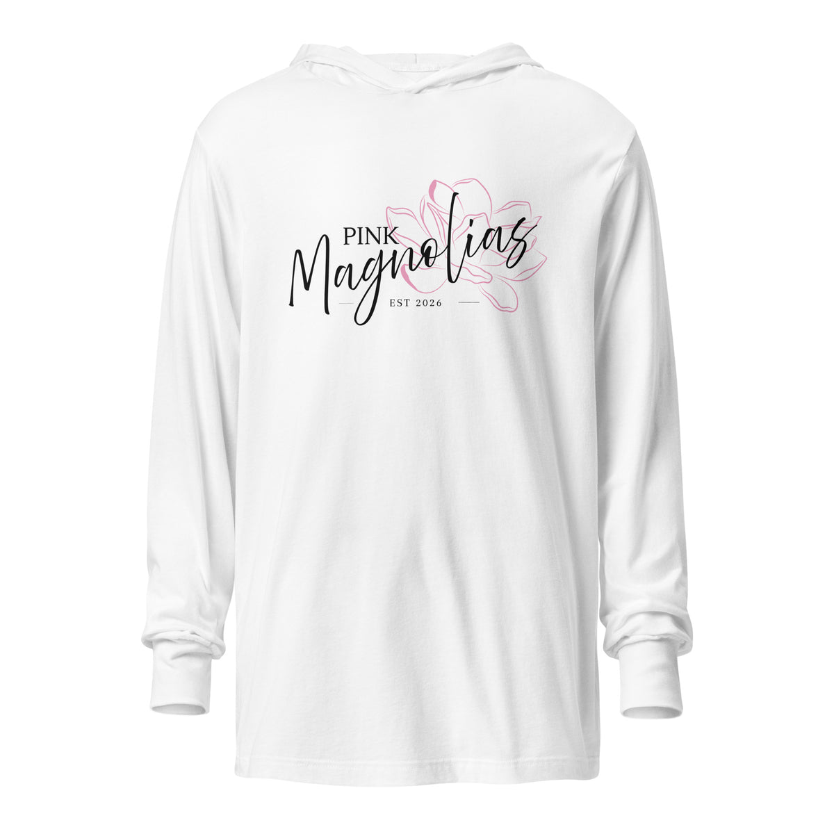 Performance | Hooded Long Sleeve T Shirt | Pink Magnolias Dance | Lettermark Logo