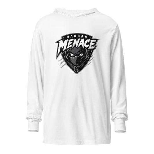 Performance | Hooded Long Sleeve T Shirt | Mandan Menace | Shield Logo