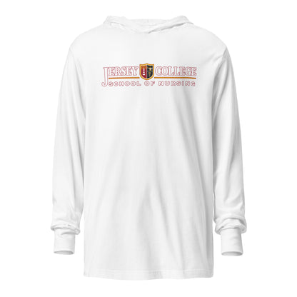 Performance | Hooded Long Sleeve T Shirt | Grand View University Nursing | Emblem Logo