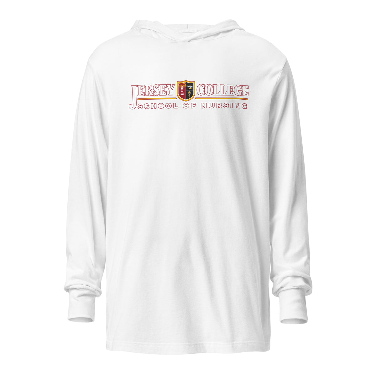 Performance | Hooded Long Sleeve T Shirt | Grand View University Nursing | Emblem Logo