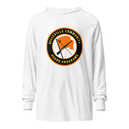 Performance | Hooded Long Sleeve T Shirt | Belleville Community Guard Programs | Badge Logo