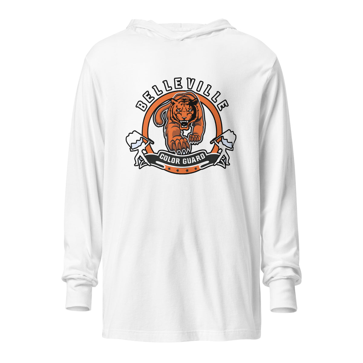 Performance | Hooded Long Sleeve T Shirt | Belleville Community Guard Programs | Vanguard Logo