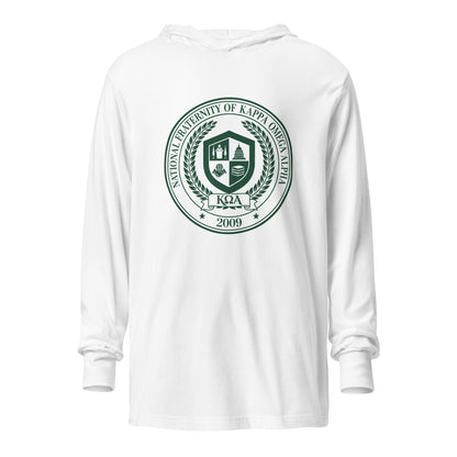 Performance | Hooded Long Sleeve T Shirt | Kappa Omega Alpha | Badge Logo
