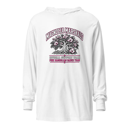 Performance | Hooded Long Sleeve T Shirt | Pink Magnolias Dance | Crest Logo