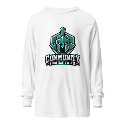 Performance | Hooded Long Sleeve T Shirt | Community Christian College | Vanguard Athletic Logo
