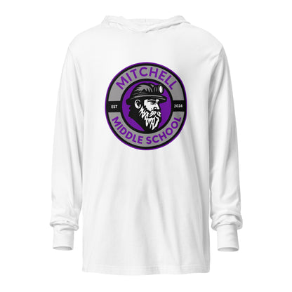 Performance | Hooded Long Sleeve T Shirt | Mitchell Middle School Softball | Badge Logo
