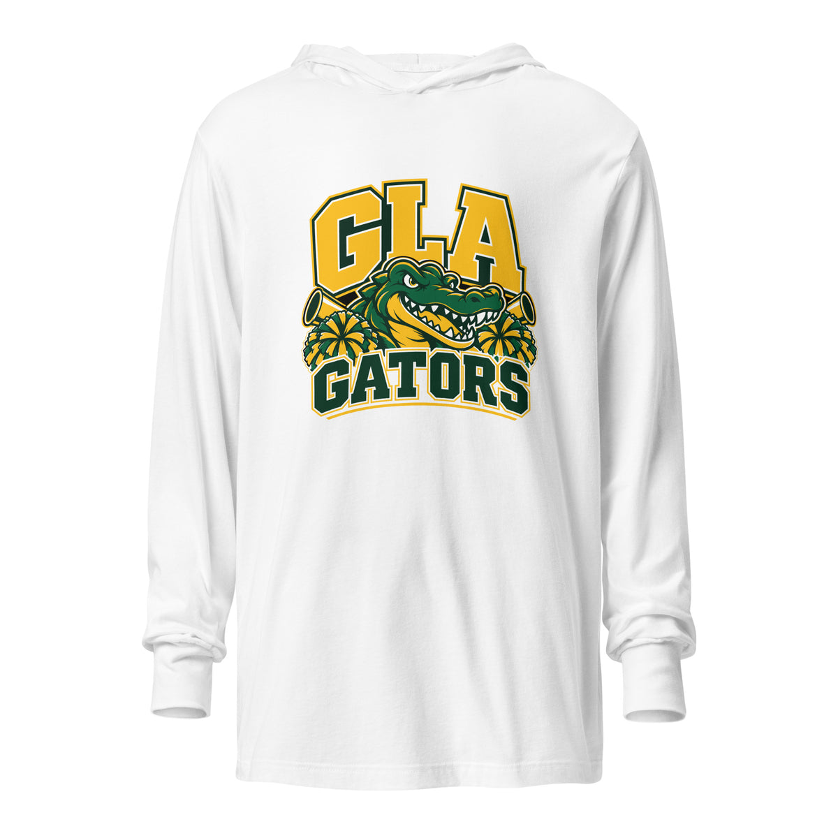 Performance | Hooded Long Sleeve T Shirt | GLA Gators Cheer Team | Emblem Logo