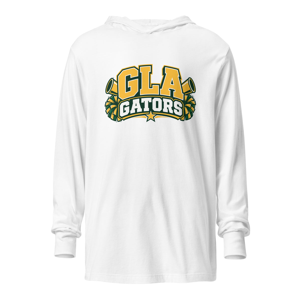 Performance | Hooded Long Sleeve T Shirt | GLA Gators Cheer Team | Crest Logo