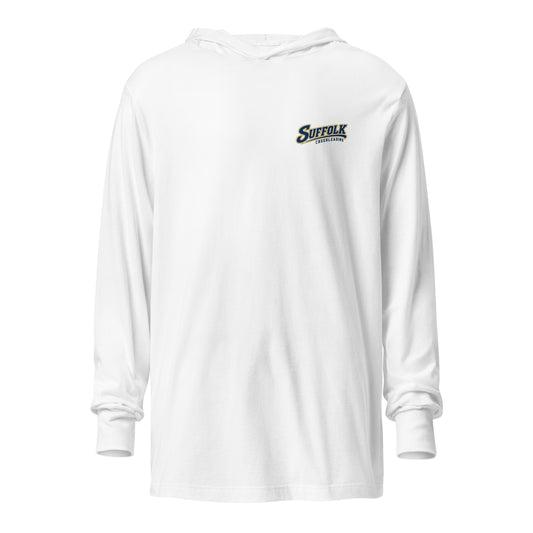 Performance | Hooded Long Sleeve T Shirt | Suffolk University Cheerleading | Athletics Logo