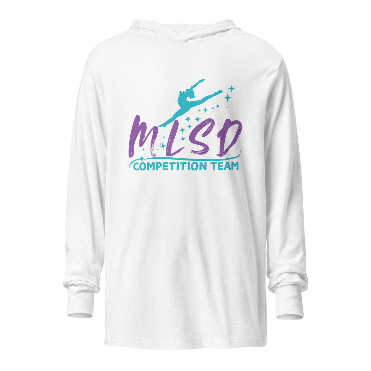 Performance | Hooded Long Sleeve T Shirt | Miss Lorraine’s School of Dance | Lettermark Logo