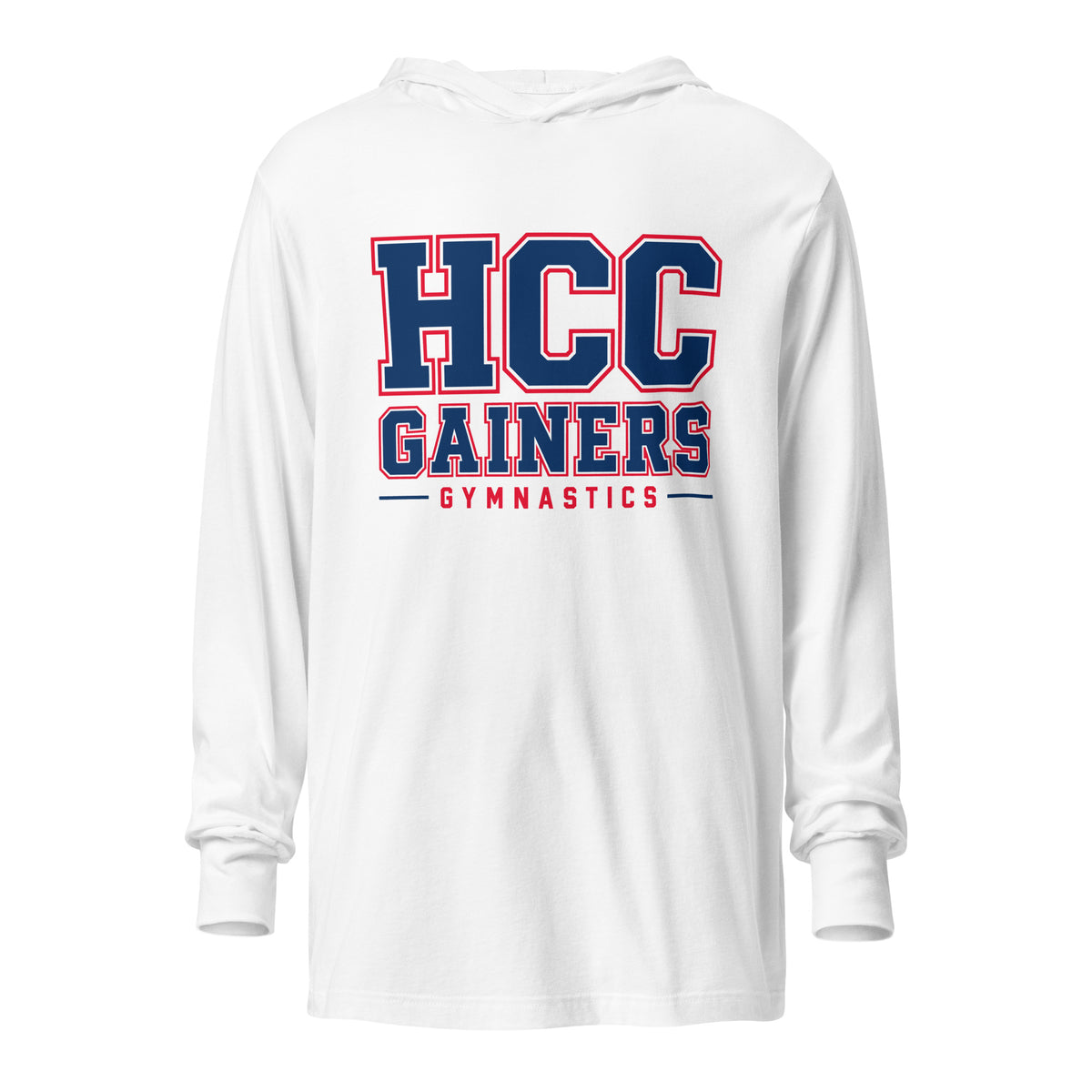 Performance | Hooded Long Sleeve T Shirt | HCC Gymnastics | Vanguard Logo