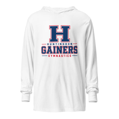 Performance | Hooded Long Sleeve T Shirt | HCC Gymnastics | Gainers Emblem Logo
