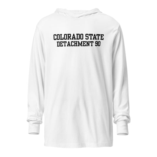 Performance | Hooded Long Sleeve T Shirt | Colorado State Detachment 90 | Modern Script Logo