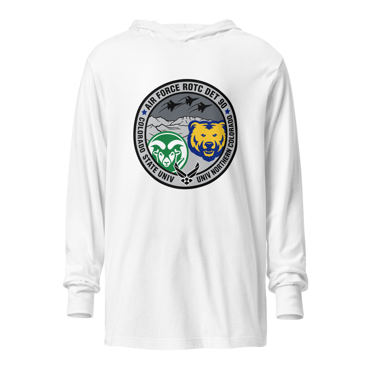 Performance | Hooded Long Sleeve T Shirt | Colorado State Detachment 90 | Badge Logo