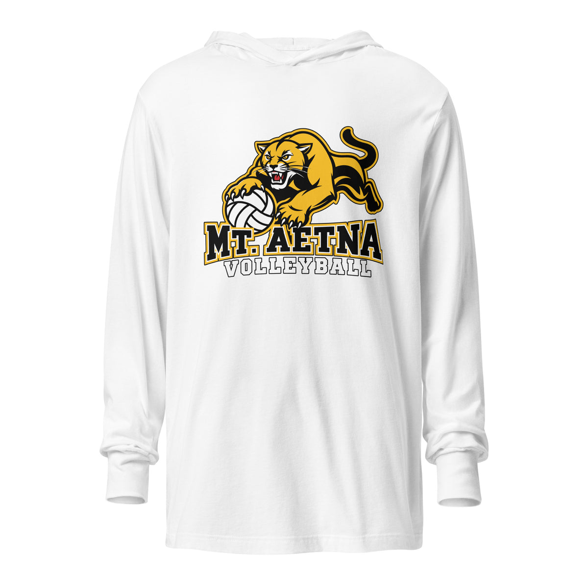 Performance | Hooded Long Sleeve T Shirt | Mt. Aetna Adventist School | Volleyball Apex Logo