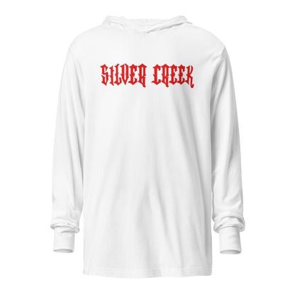 Performance | Hooded Long Sleeve T Shirt | Silver Creek 12U Schreiber | Modern Script Logo