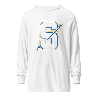 Performance | Hooded Long Sleeve T Shirt | Senatobia Warriors Baseball | Crest Logo