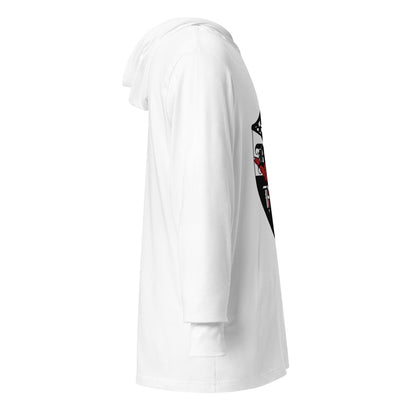 Performance | Hooded Long Sleeve T Shirt | Bard College Rugby Football Club | Raptor Logo