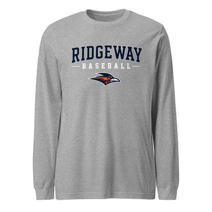 Performance | Long Sleeve Tee | Ridgeway High School Baseball | Modern Script Logo