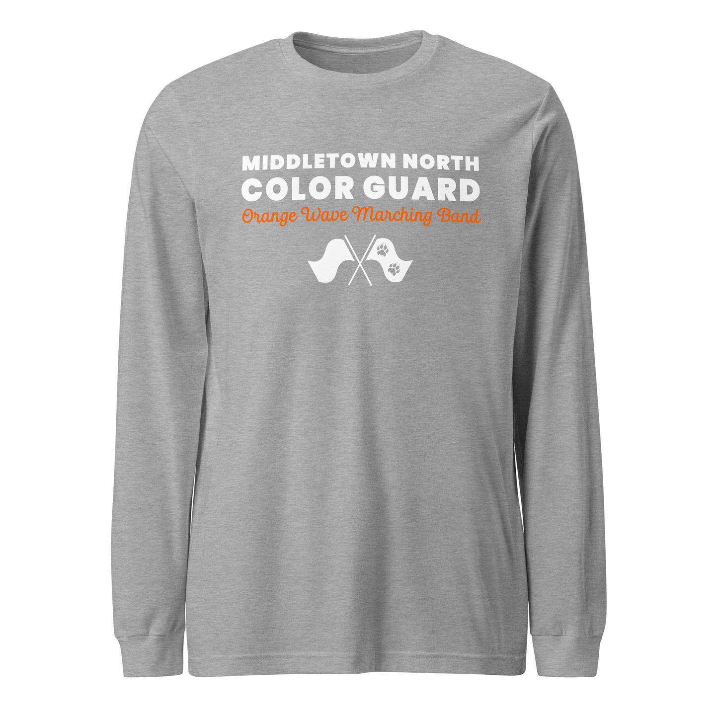 Performance | Long Sleeve Tee | Orange Wave Marching Band | Modern Script Logo