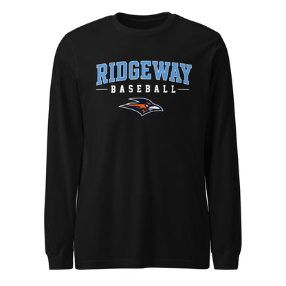 Performance | Long Sleeve Tee | Ridgeway High School Baseball | Athletics Logo