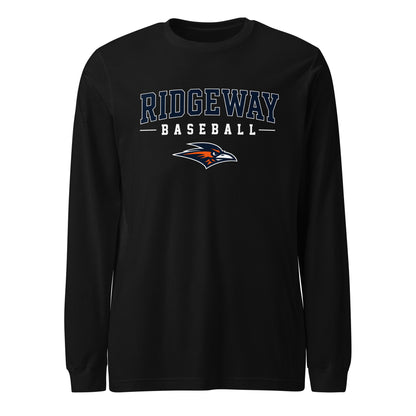 Performance | Long Sleeve Tee | Ridgeway High School Baseball | Modern Script Logo