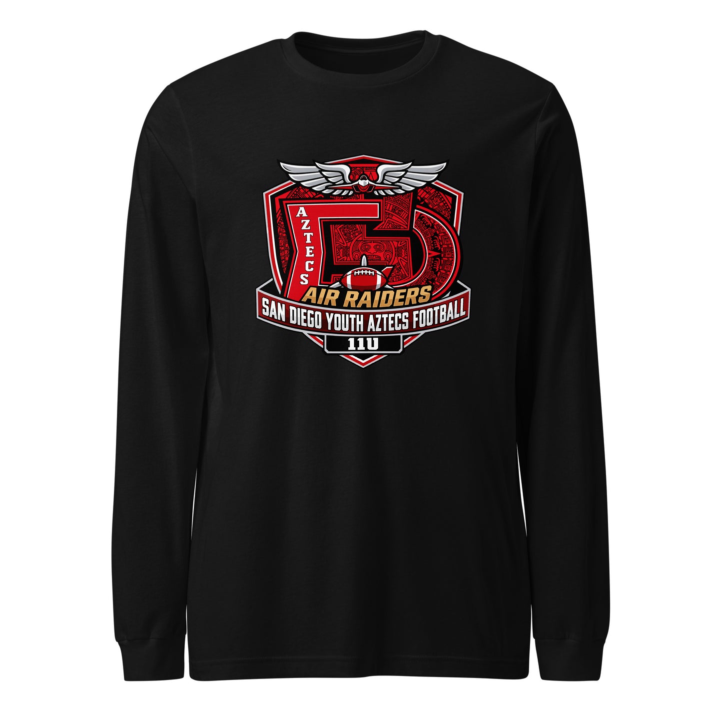 Performance | Long Sleeve Tee | San Diego Youth Aztecs Football 11u Air Raiders | Shield Logo