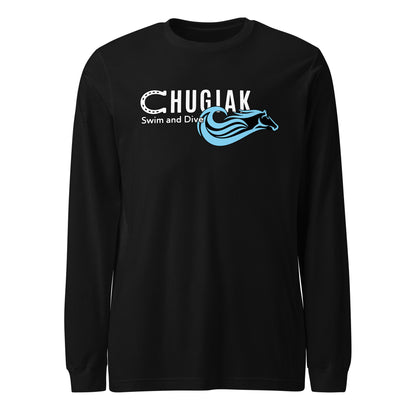 Performance | Long Sleeve Tee | Chugiak Mustang Swim & Dive | Emblem Logo