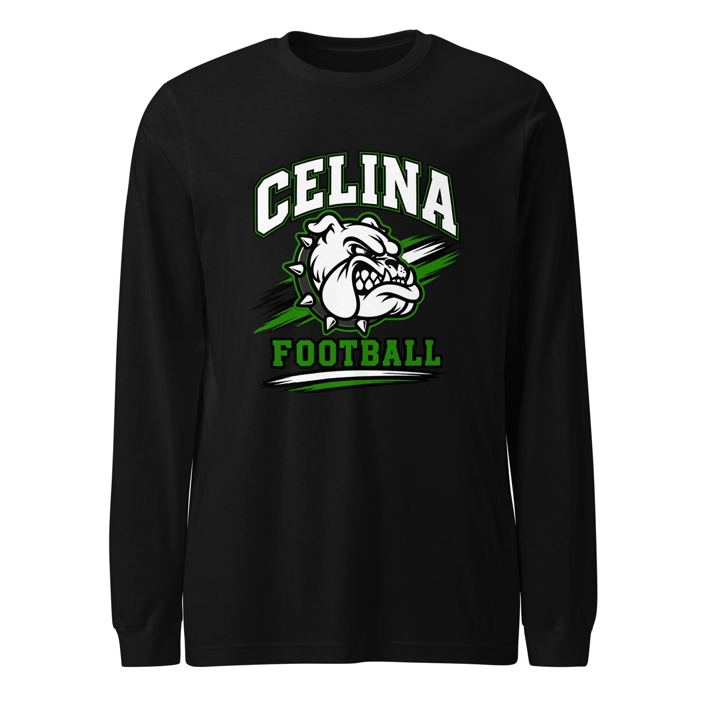 Performance | Long Sleeve Tee | Celina Black Football | Emblem Logo