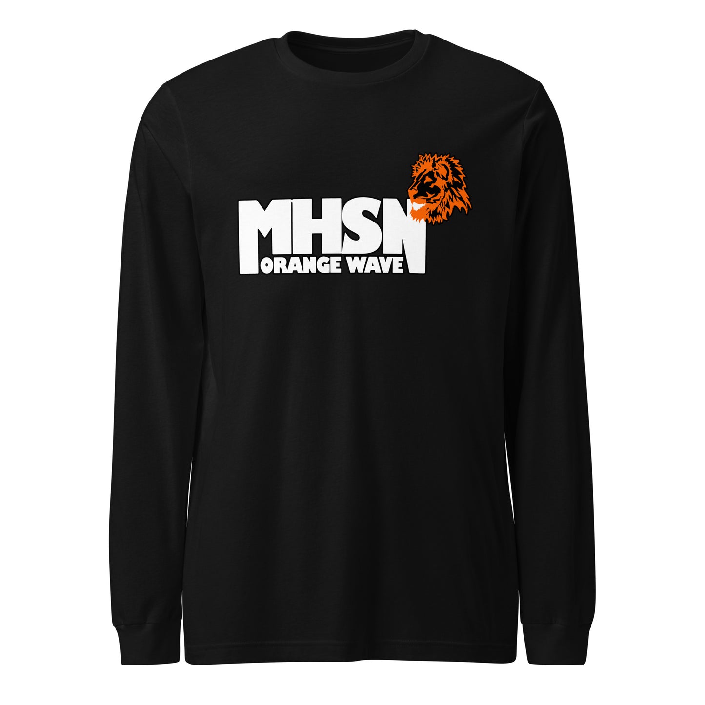 Performance | Long Sleeve Tee | Orange Wave Marching Band | Crest Logo