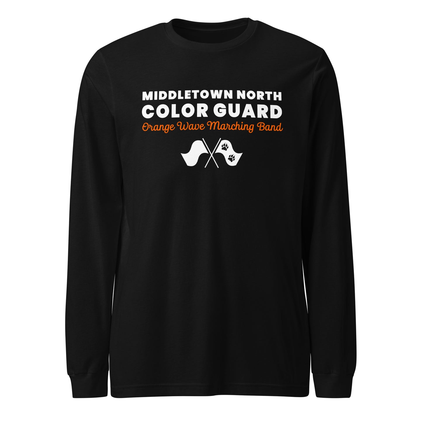 Performance | Long Sleeve Tee | Orange Wave Marching Band | Modern Script Logo