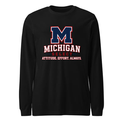 Performance | Long Sleeve Tee | Michigan Select Baseball | Crest Logo