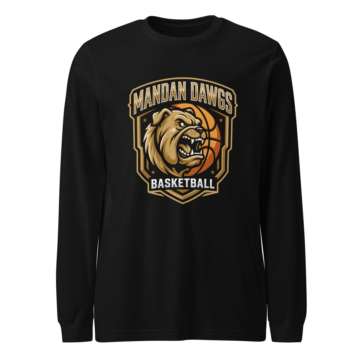 Performance | Long Sleeve Tee | Mandan Dawgs Basketball | Shield Logo