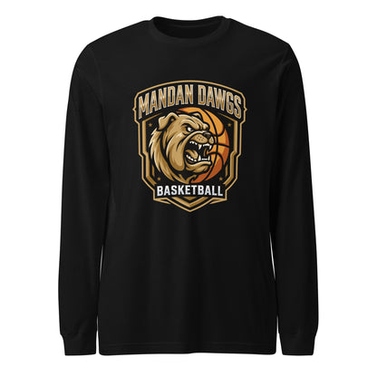 Performance | Long Sleeve Tee | Mandan Dawgs Basketball | Shield Logo