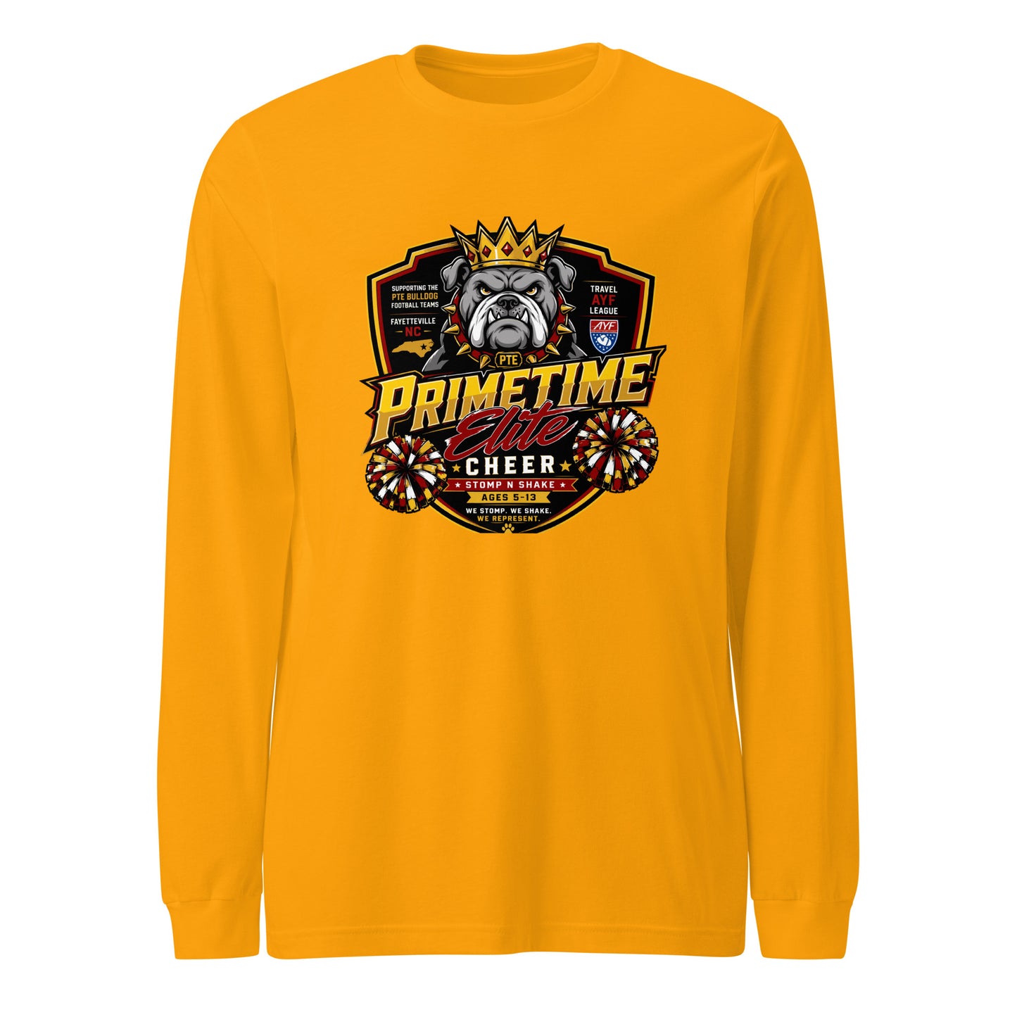 Performance | Long Sleeve Tee | PTE Bulldog Cheer | Shield Logo