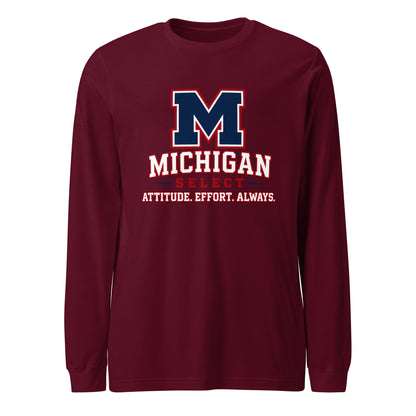 Performance | Long Sleeve Tee | Michigan Select Baseball | Crest Logo