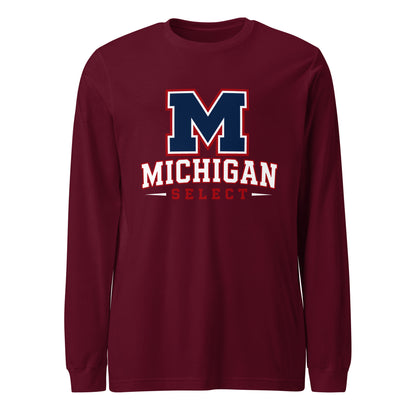 Performance | Long Sleeve Tee | Michigan Select Baseball | Emblem Logo