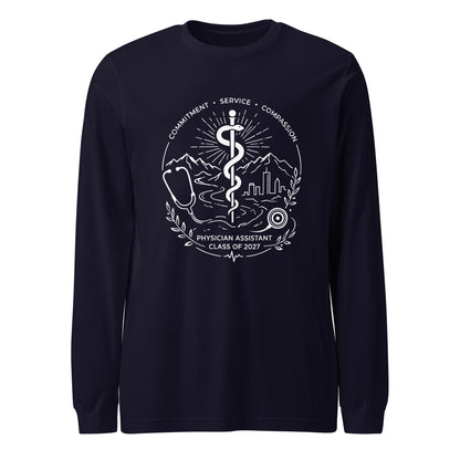 Performance | Long Sleeve Tee | Trine PA program | Crest Logo