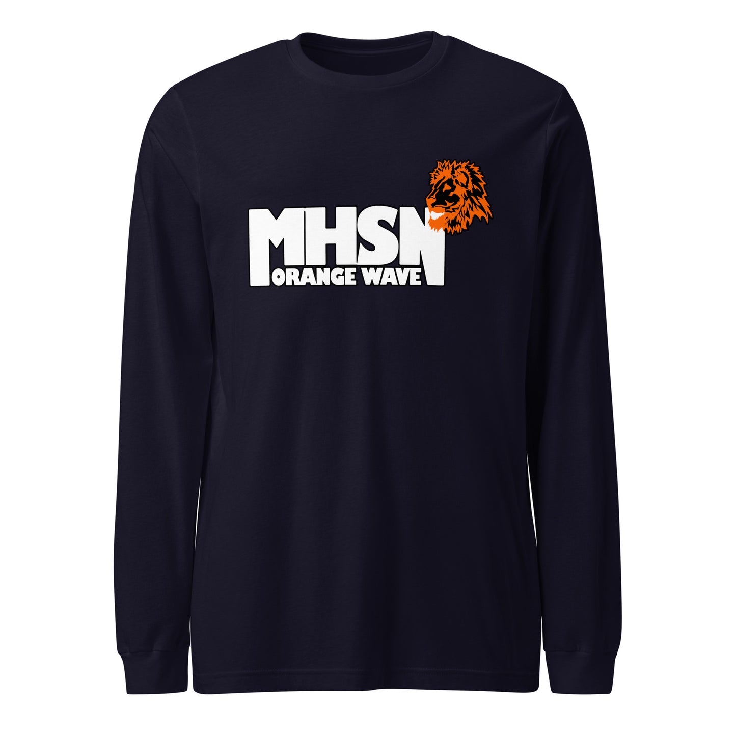 Performance | Long Sleeve Tee | Orange Wave Marching Band | Crest Logo