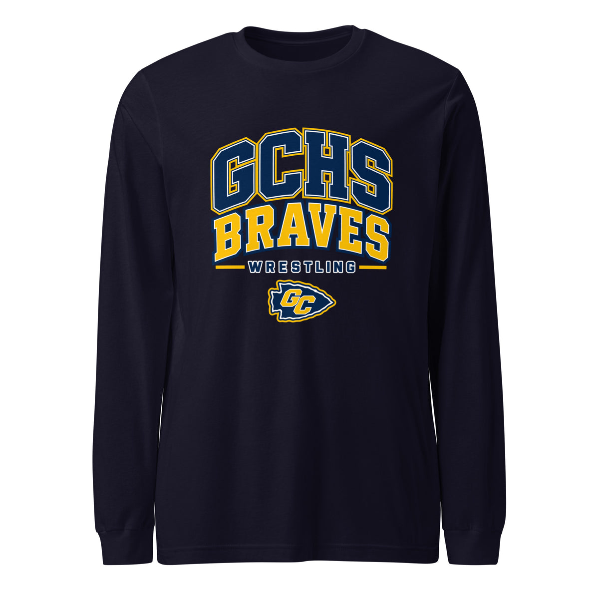 Performance | Long Sleeve Tee | Grant County High School Wrestling | Vanguard Logo