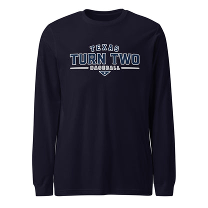 Performance | Long Sleeve Tee | Texas Turn Two Baseball | Modern Script Logo
