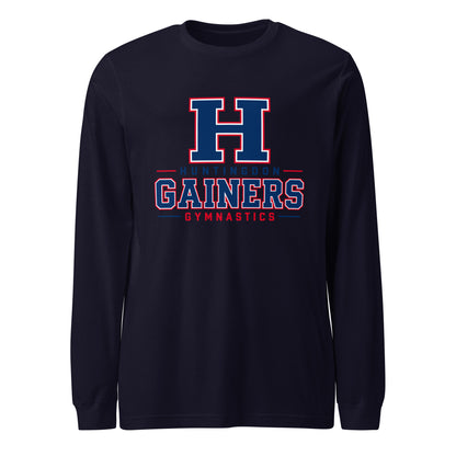 Performance | Long Sleeve Tee | HCC Gymnastics | Gainers Emblem Logo