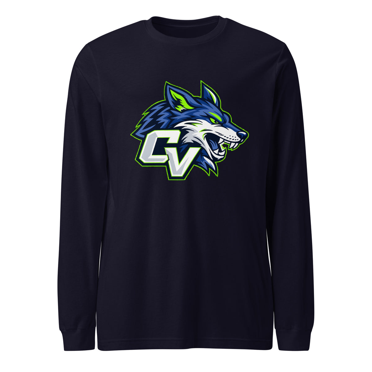 Performance | Long Sleeve Tee | Cumberland Valley Coyotes Football | Crest Logo