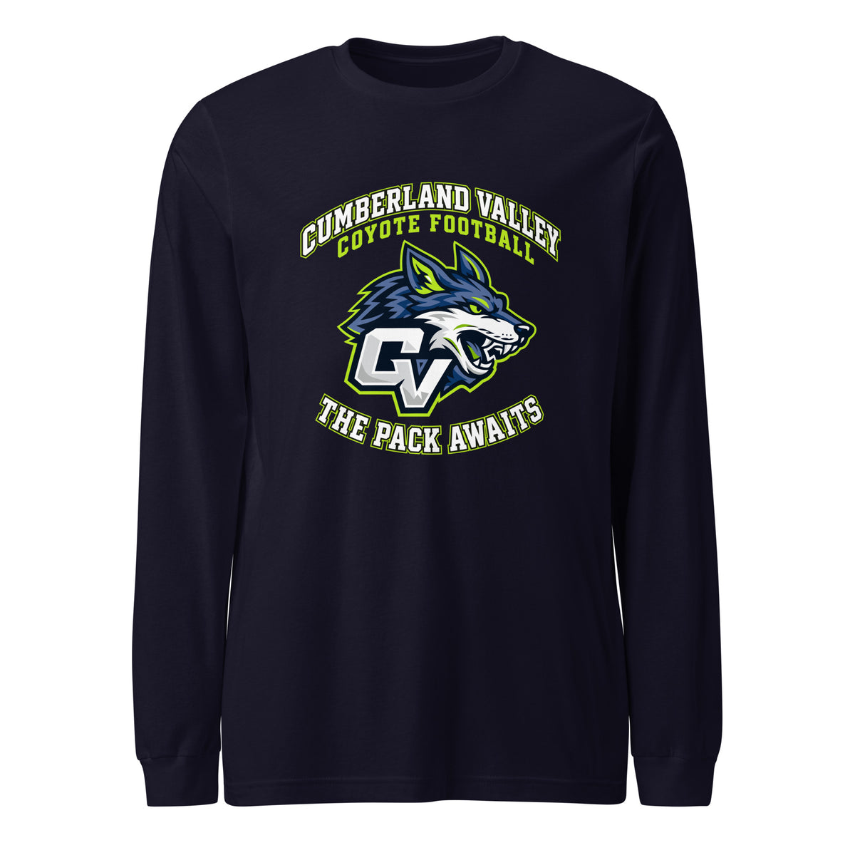 Performance | Long Sleeve Tee | Cumberland Valley Coyotes Football | Emblem Logo
