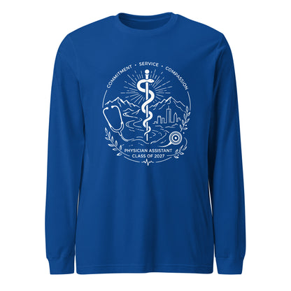 Performance | Long Sleeve Tee | Trine PA program | Crest Logo