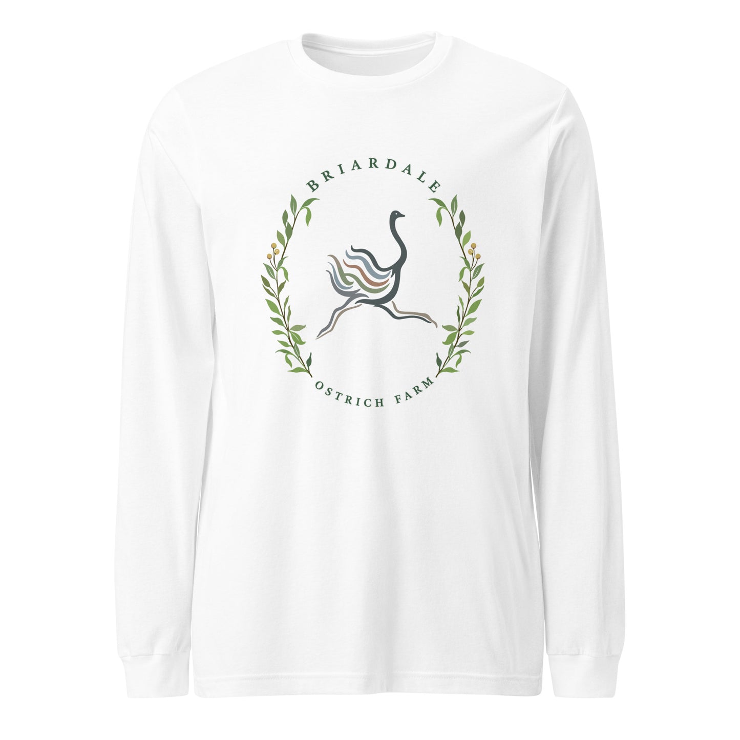 Performance | Long Sleeve Tee | Briardale Ostrich Farm | Crest Logo