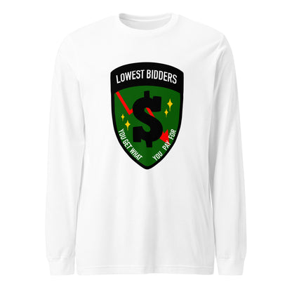 Performance | Long Sleeve Tee | The Lowest Bidders | Emblem Logo