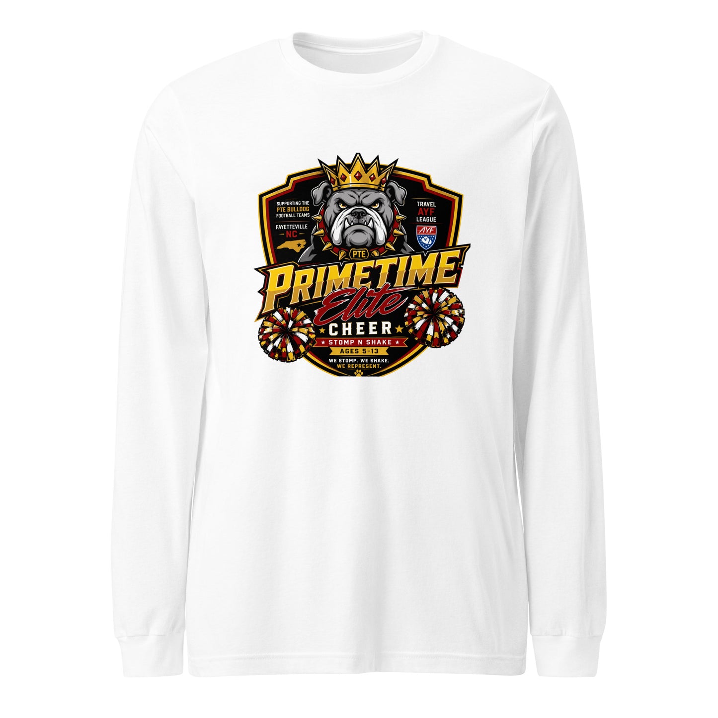 Performance | Long Sleeve Tee | PTE Bulldog Cheer | Shield Logo