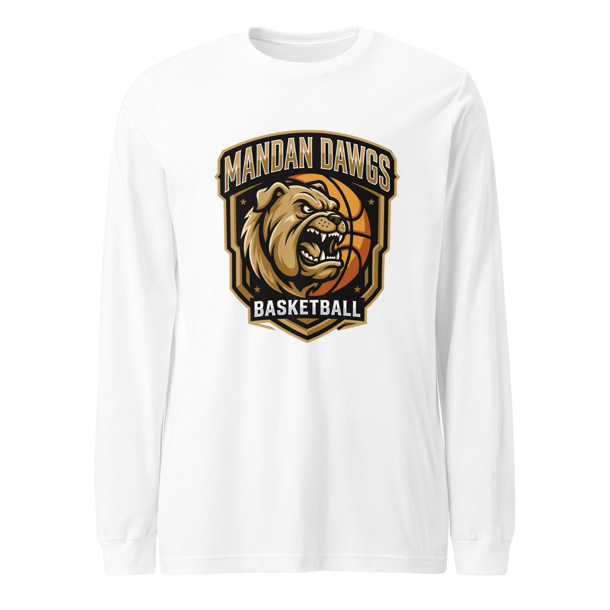Performance | Long Sleeve Tee | Mandan Dawgs Basketball | Shield Logo