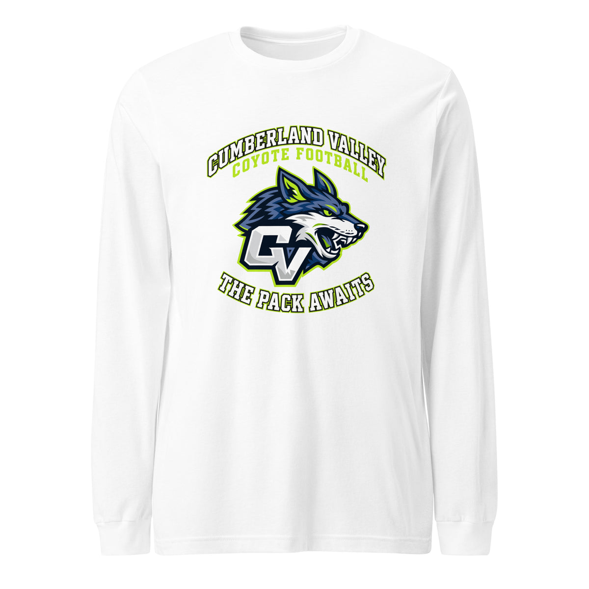 Performance | Long Sleeve Tee | Cumberland Valley Coyotes Football | Emblem Logo